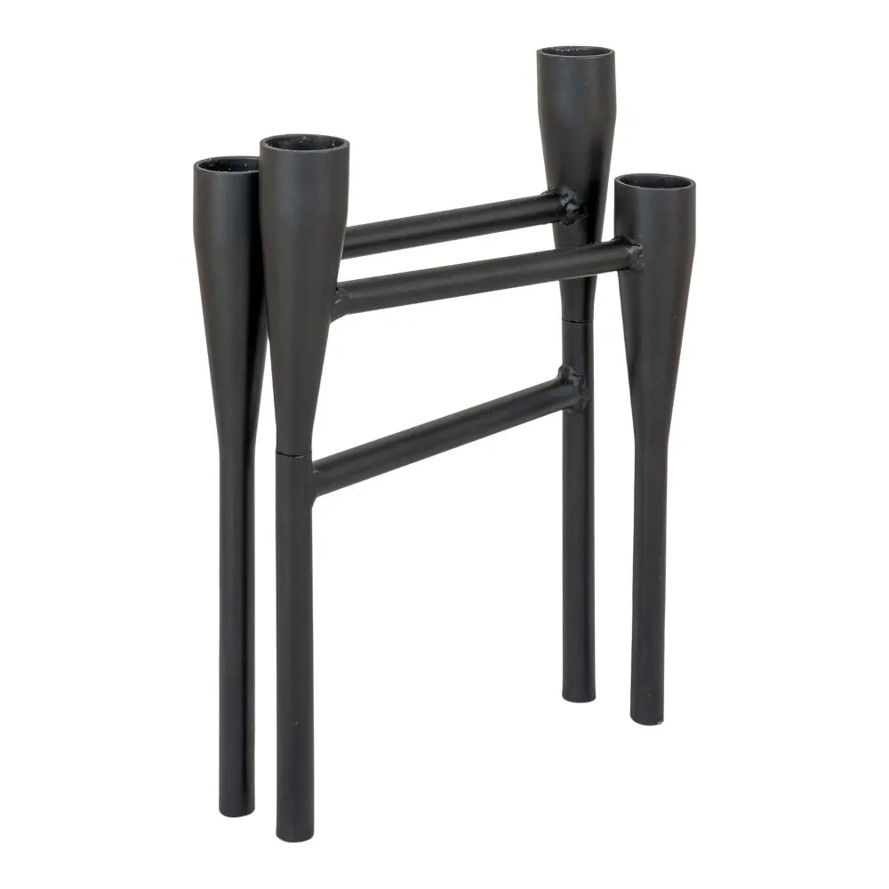 Suport pentru 4 lumanari din Metal Negru H21xL28cm HN0909