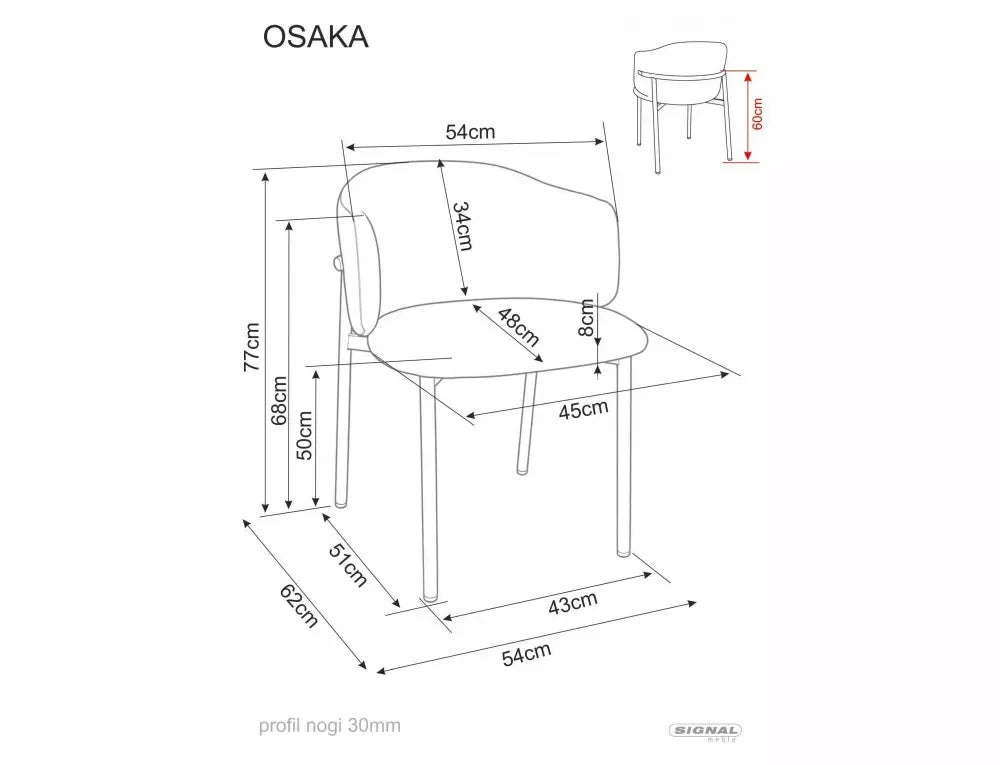 Set 2 Scaune din Stofa Gri si Metal Negru H77xL54xA62cm Osaka