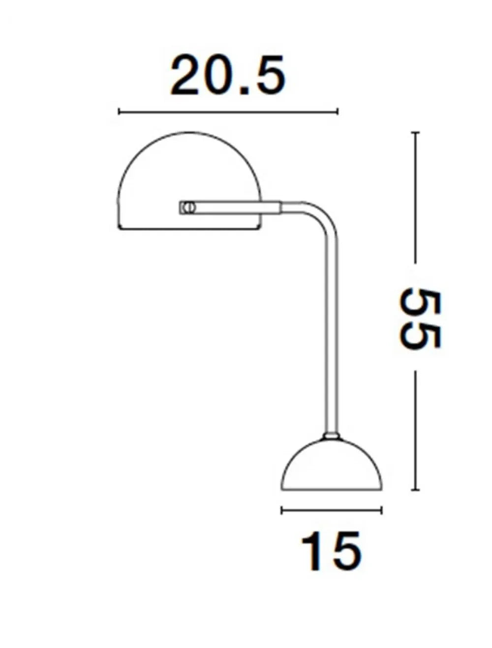 Veioza structura din Marmura Alb si abajur din Metal Negru/Auriu H55xL15cm IP20 BISHOP