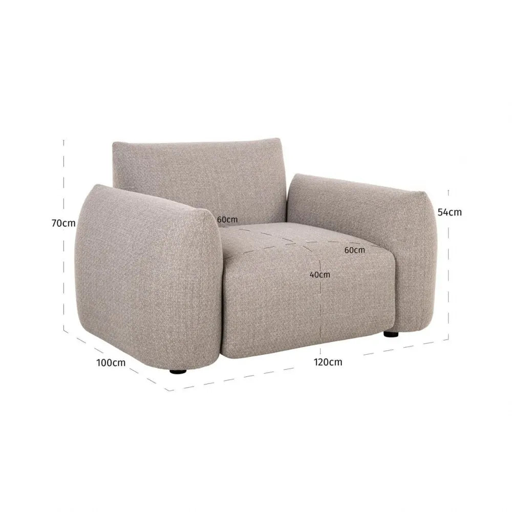 Fotoliu de exterior din Stofa Grej si Metal Negru L120xH70cm Dawson Richmond interiors