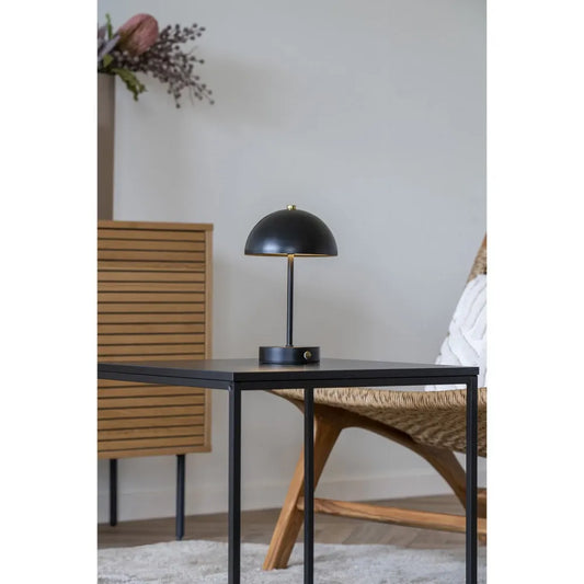 Veioza reincarcabila din Metal Negru H25xD15cm Holt
