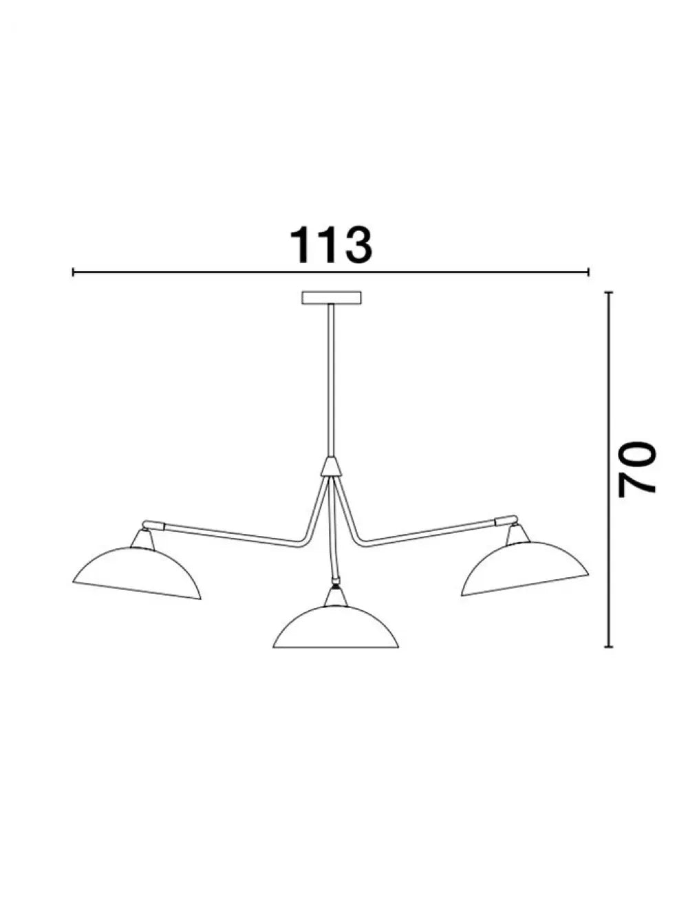 Lustra din Metal Negru/Auriu H70xL113cm IP20 MIRBA
