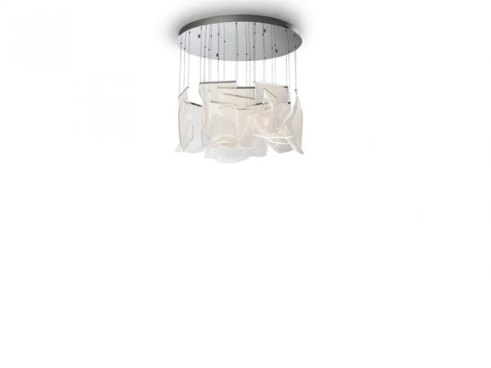 Candelabru din Metal Argintiu si Acrilic Transparent H300xD85cm Velos