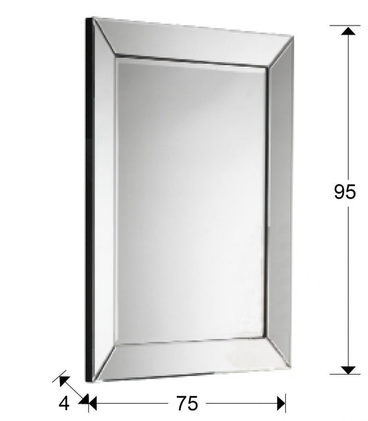Oglinda Dreptunghiulara Argintie Roma H95xL75cm