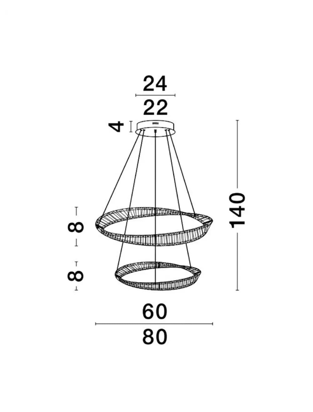 Candelabru structura din Metal Auriu si abajur din Cristal Transparent H150xD80cm IP20 72W 6351lm 3500k AURELIA