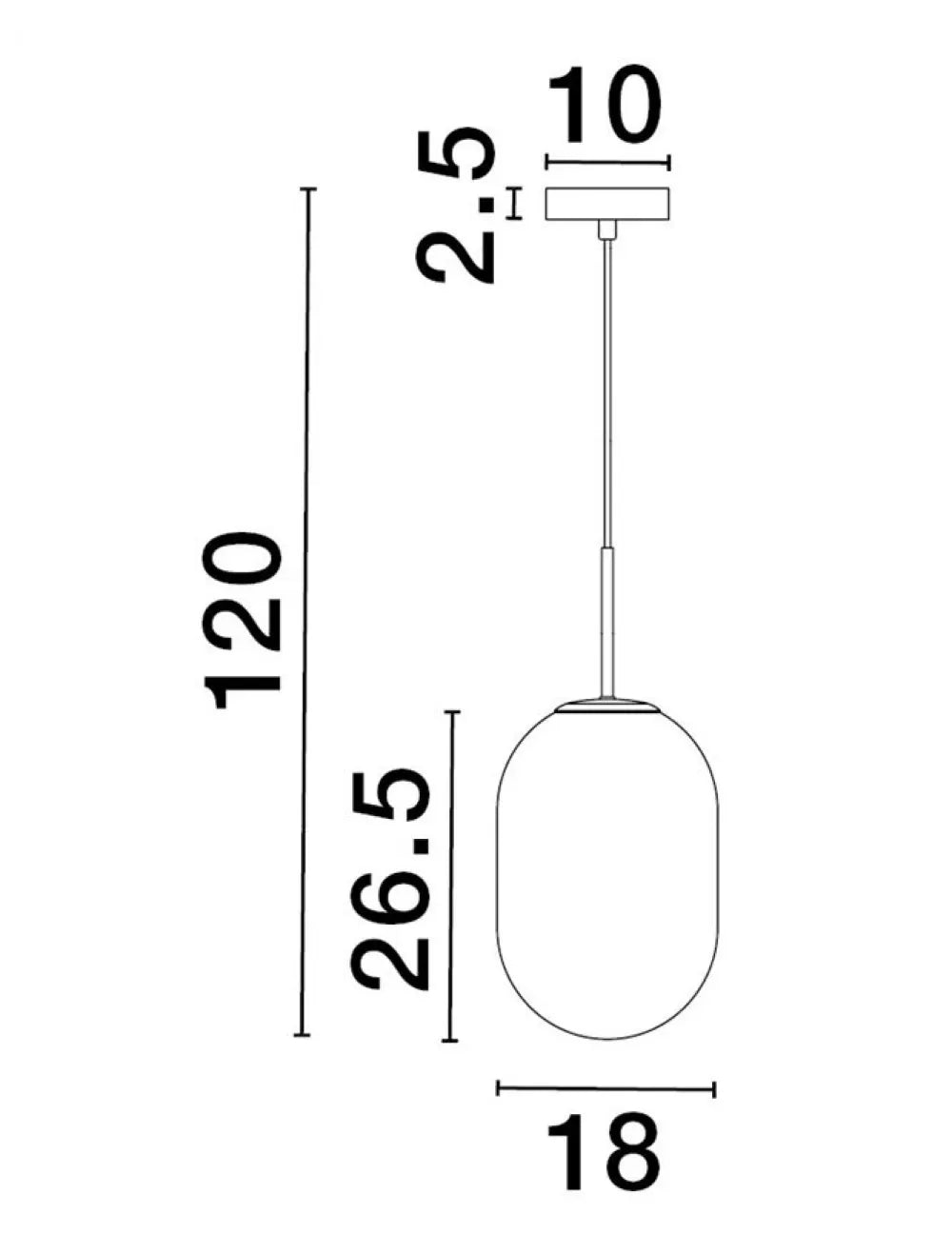 Pendul structura din Metal Auriu si abajur din Sticla Alb H120xL18cm IP20 CHRYSI