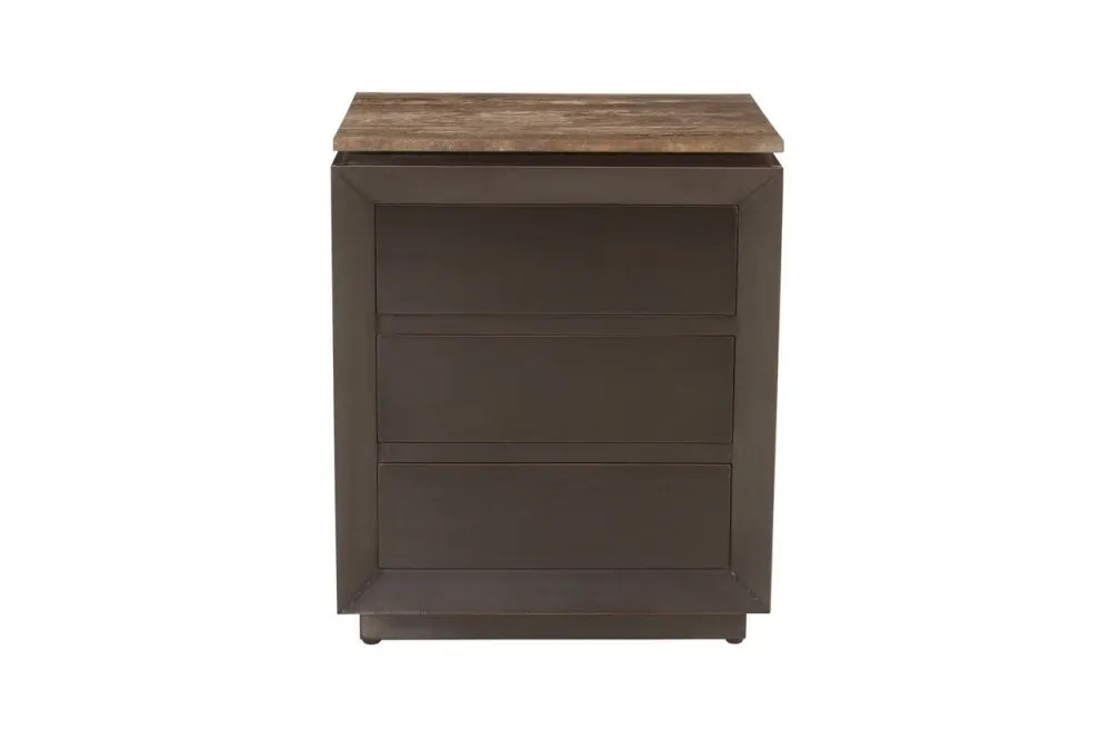 Noptiera din MDF/Metal Maro si Travertin Maro L55xH65cm Russo Richmond interiors