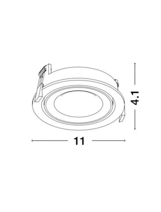 Spot incastrat din Aluminiu Negru H4.1xD11cm IP20 50W GU10 Enzo