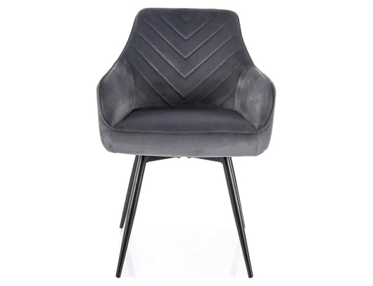 Set 2 scaune din Catifea Bej inchis si Metal Negru Hx88Lx55xA58cm Servio