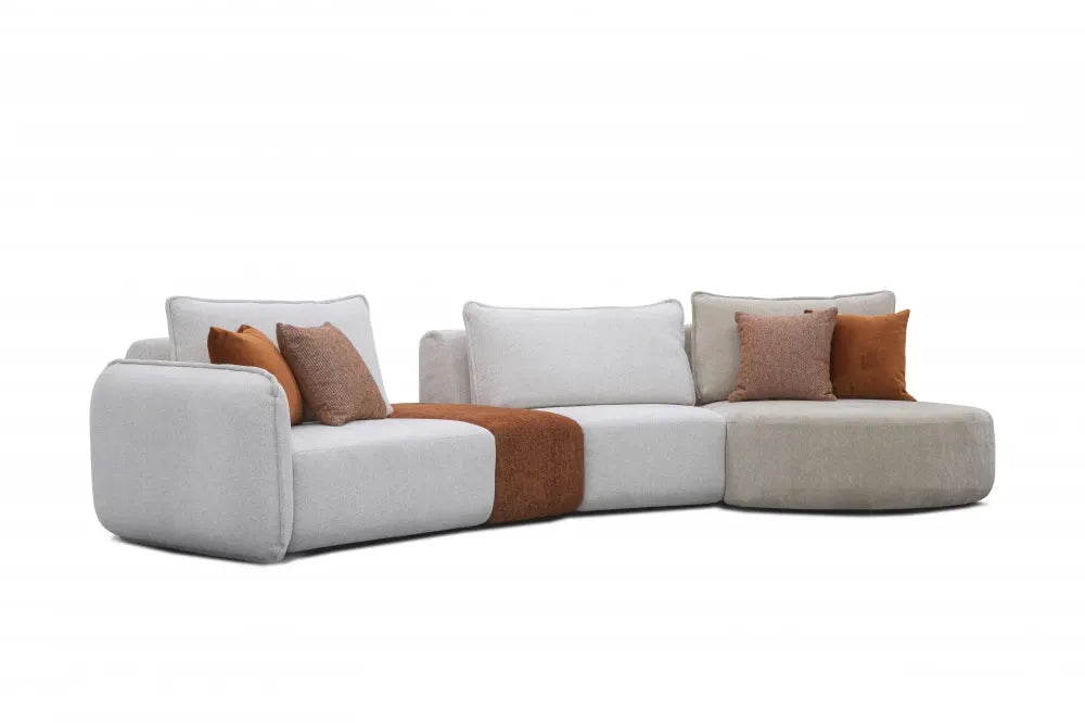 Coltar modular cu sezlong rotund L397cm Oslo