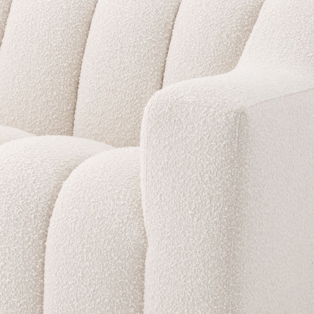 Canapea fixa Kelly L Eichholtz tapitata cu Stofa boucle Crem L300cm