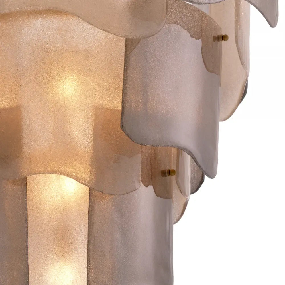 Candelabru din Otel inoxdabil Alama atichizata si Sticla Fumuriu H83xD83cm Asinara L Eichholtz