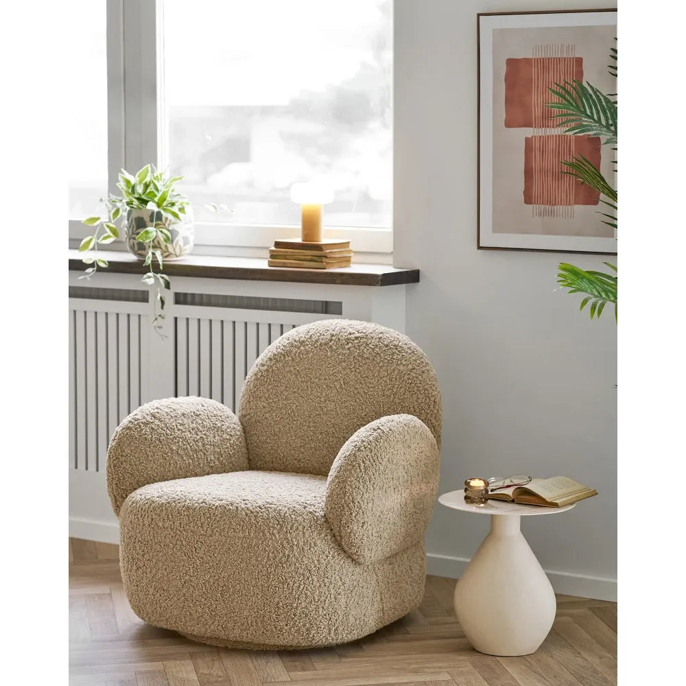 Masa din MDF+Furnir de stejar Maro si Ceramica Alb D140xH76cm Athens