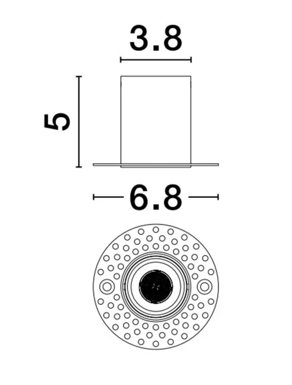Spot incastrat din Aluminiu Negru H5xL6.8cm IP20 3W 214lm 3000k UHO