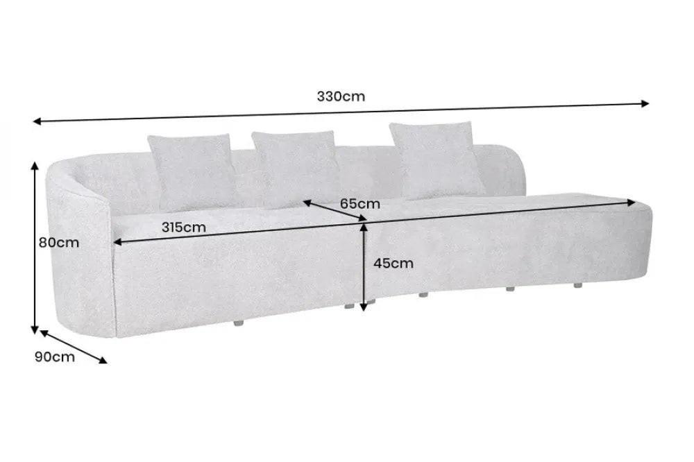 Canapea 3 locuri tapitat cu Stofa boucle Bej L330cm Atelier