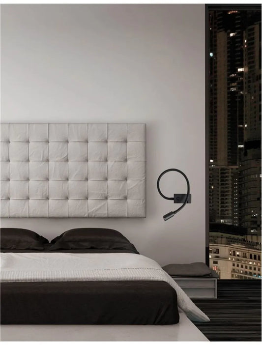 Aplica de perete din Aluminiu Negru H26.7xL22.3cm IP20 3W 190lm 3000k GENEVA