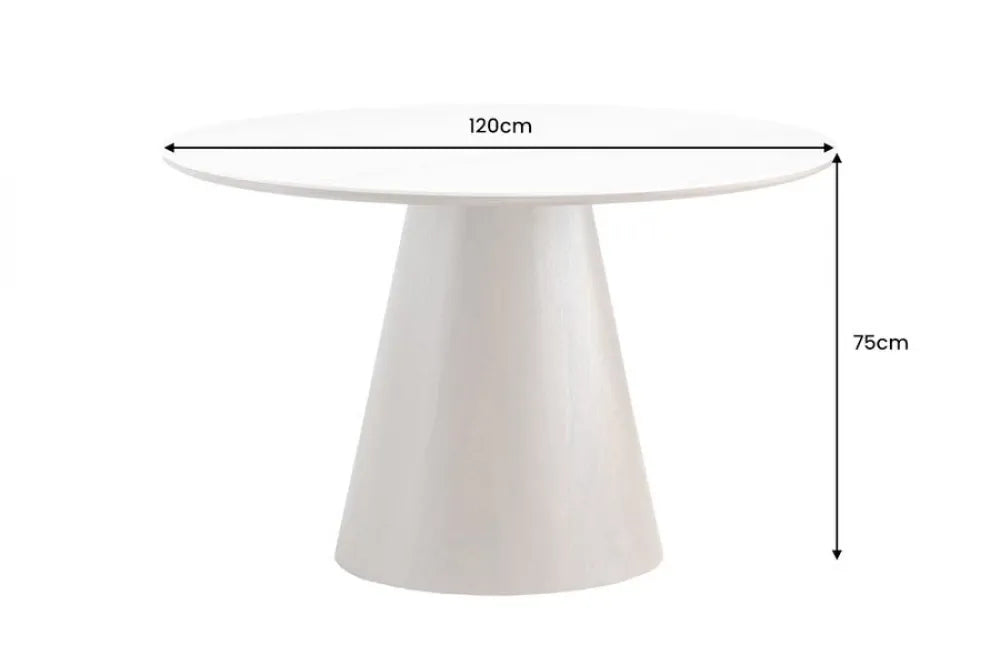 Masa din Ceramica Alb cu efect de marmura si Furnir de nuc Maro inchis L120xH75cm Unique