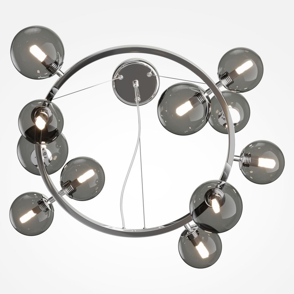 Lustra din Metal si Sticla Argintiu/Gri cu 11 becuri G9 28W D67xH137cm Dallas