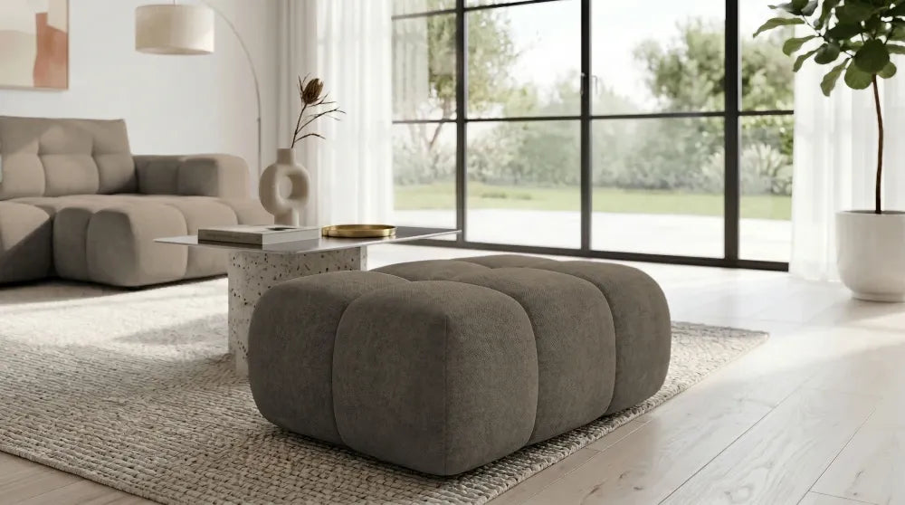 Taburet tapitat cu material pet friendly Alias maro L71x100cm