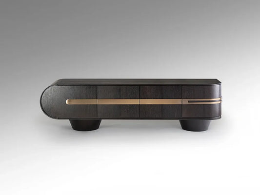 Comoda TV din MDF/Funir de stejar Maro inchis L200xH56cm Luca