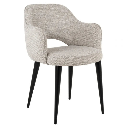 Scaun din Stofa Bej si Metal Negru L60xH85cm Giovanna Richmond interiors