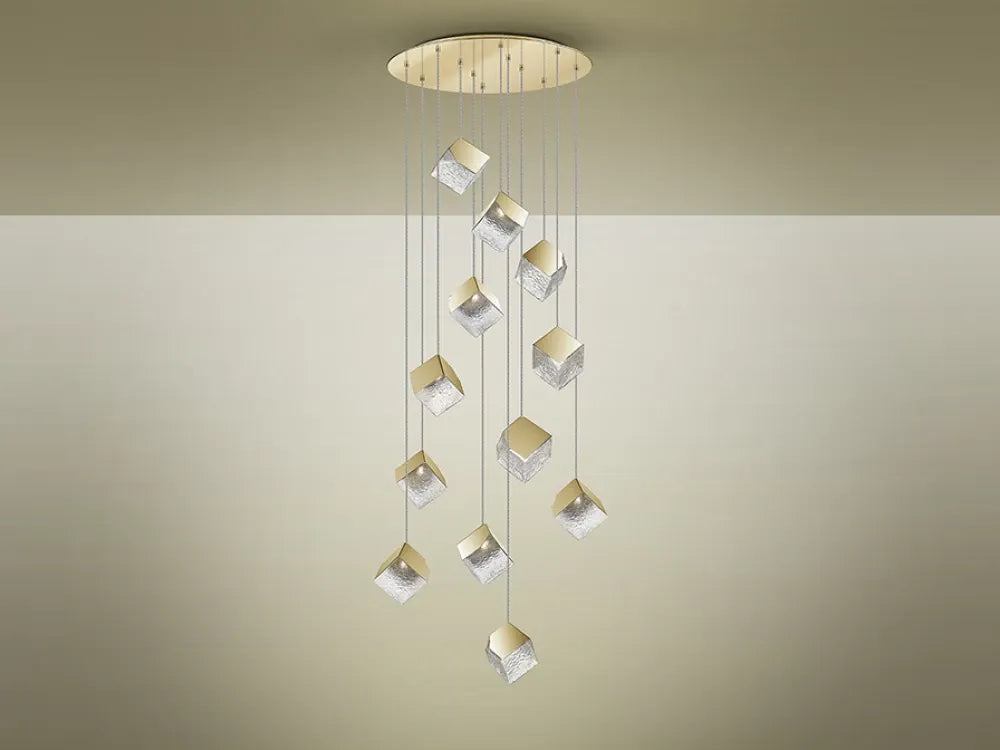 Candelabru din Metal Auriu si Sticla Transparent H400xD90cm Priscila