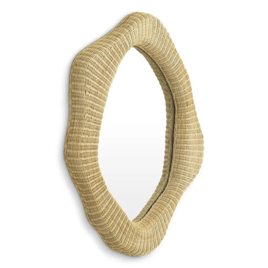 Oglinda cu rama din Ratan Maro deschis L101.5xH122.5cm Bilbao Eichholtz