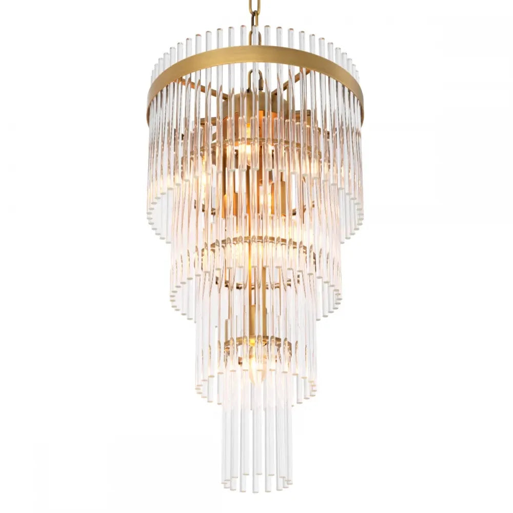 Candelabru din Metal Alama atichizata si Sticla Transparent H68xD35.5cm Yara S Eichholtz