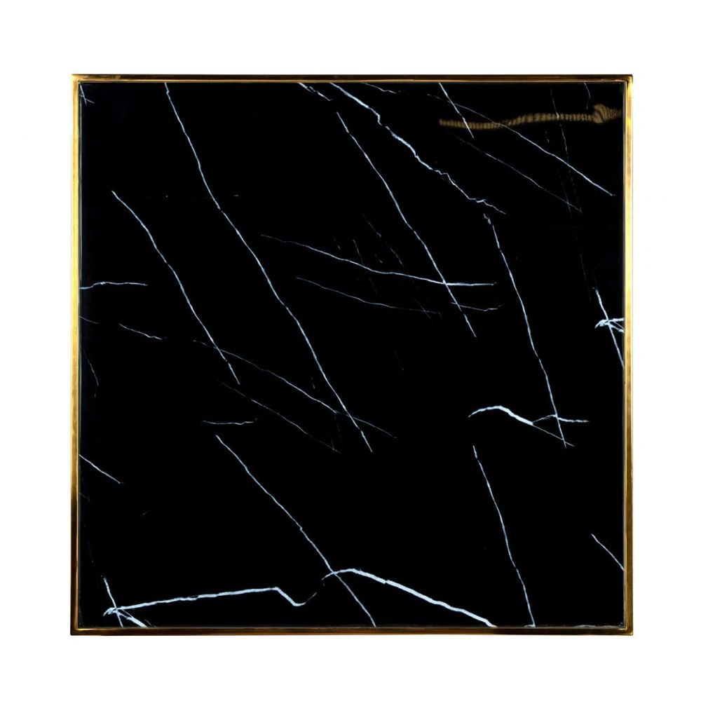 Masa patrata din marmura artificiala Negru de 4 persoane L70x70cm Can Roca Richmond Interiors