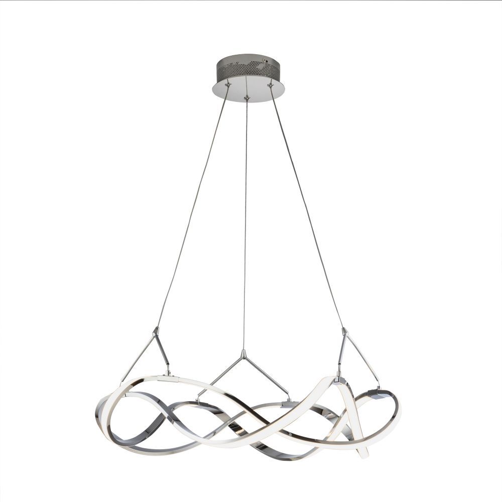 Lustra rotunda cu inaltime reglabila din Aluminiu Argintiu cu LED D53xH130cm Molly