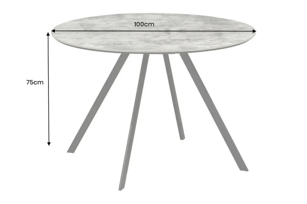 Masa din PAL Gri si Metal Negru D100xH75cm ATELIER