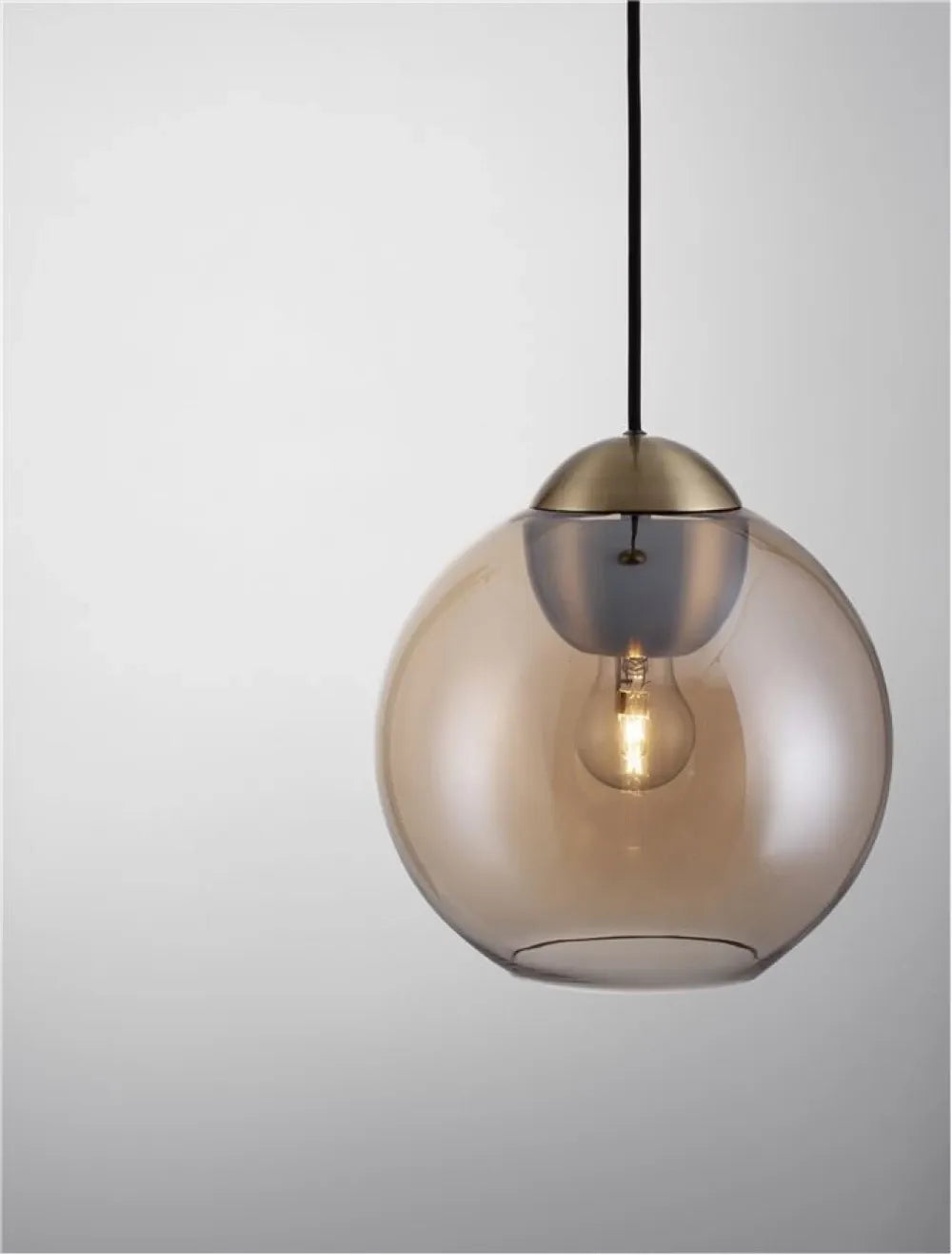 Pendul structura din Metal Auriu si abajur din Sticla Auriu Amber H182.5xL24cm IP20 MIDORI
