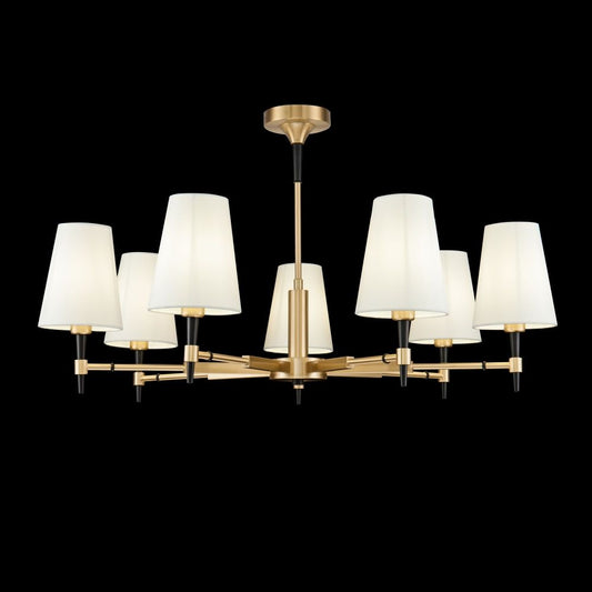 Candelabru rotund din Textil Alb cu 7 becuri D88xH51cm Zaragoza