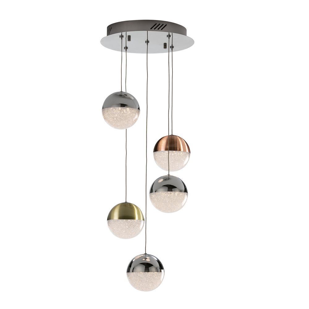 Lustra rotunda cu inaltime reglabila din Policarbonat Alb cu LED D33xH120cm Sphere