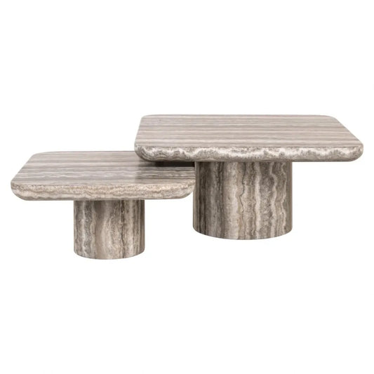 Set 2 masute de cafea din Travertin artificial Gri L140xH36cm Dulce Richmond interiors