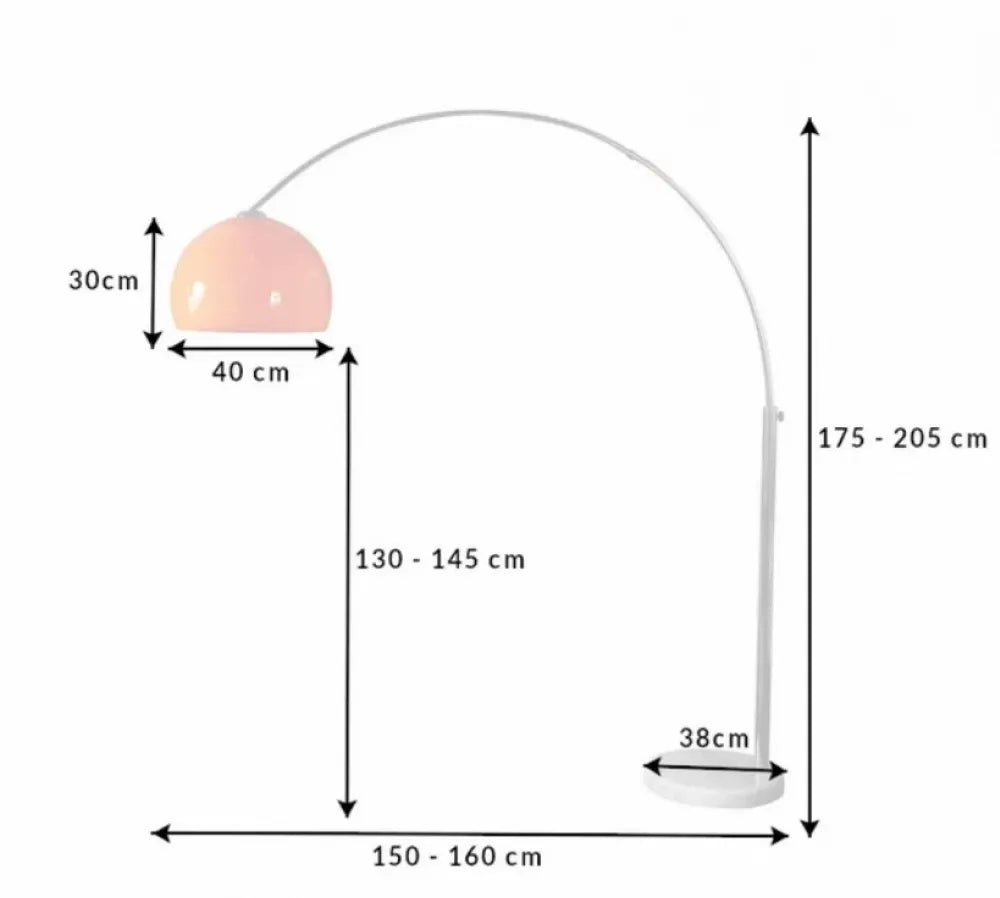 Lampa de podea din Marmura/Metal Alb si Plastic Portocaliu H175-205xL150-160cm Big Bow