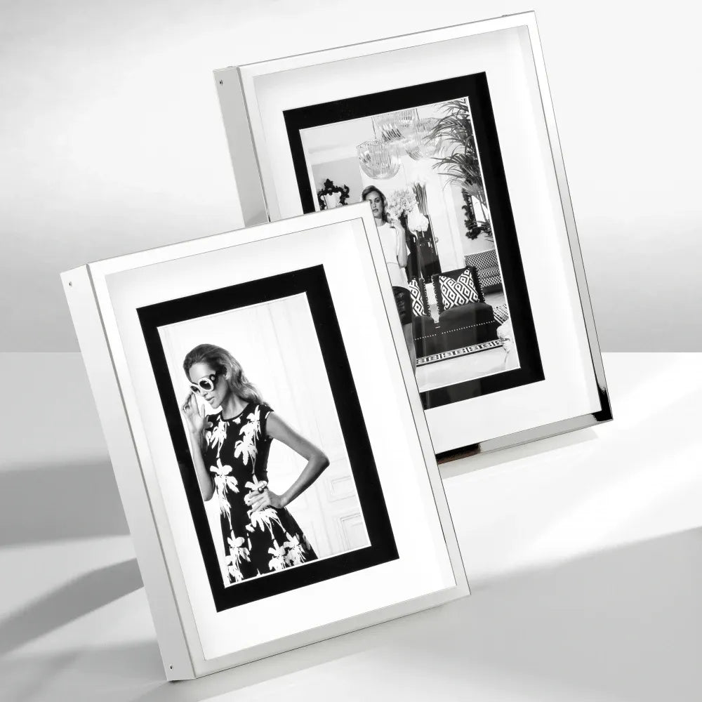 Rama foto din Metal/Sticla Argintiu/Transparent L17xH22cm Gramercy S Eichholtz