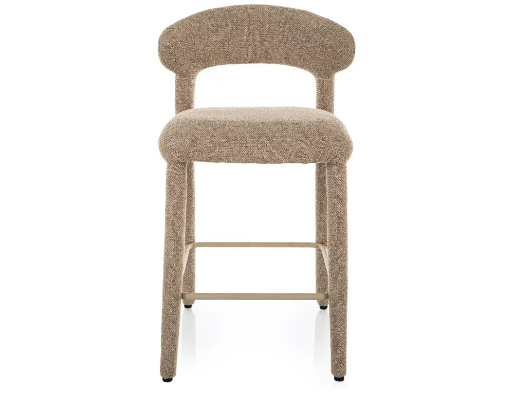 Scaun de insula din Stofa Bej si Metal Bej H88xL51xA53cm Cava