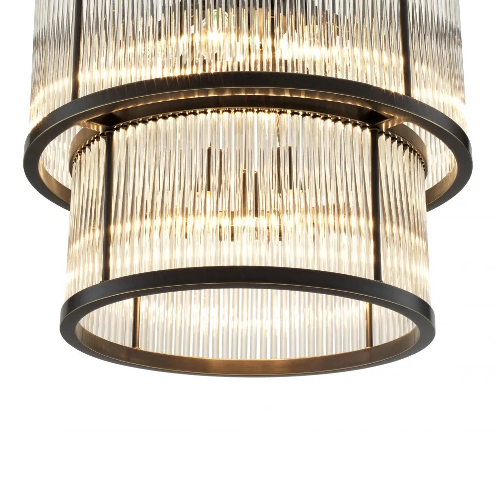 Candelabru din Metal Bronz si Sticla Transparent H59xD55cm Pasadena Eichholtz