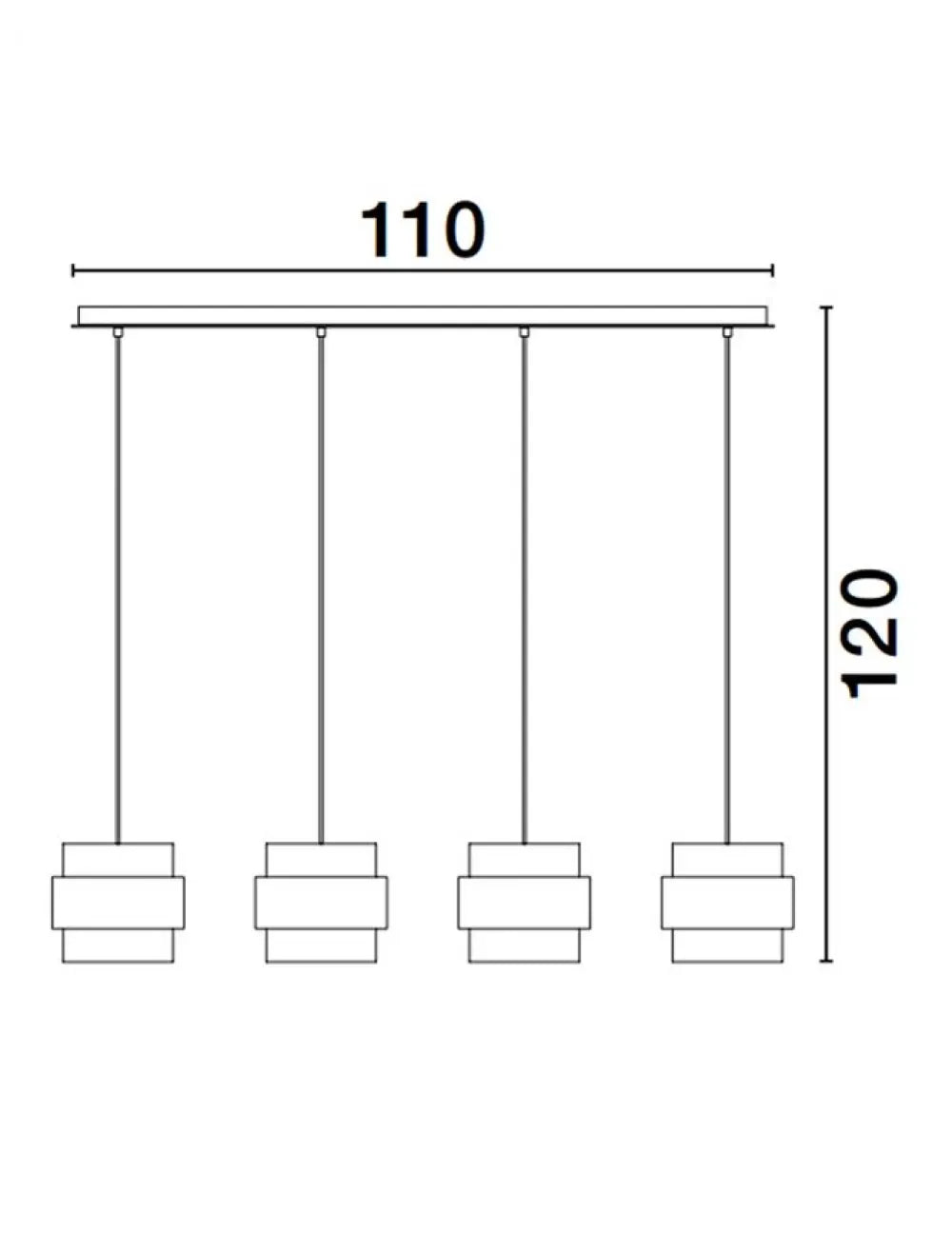 Lustra structura din Metal Auriu si abajur din Sticla Fumuriu H120xL110cm IP20 SIANNA