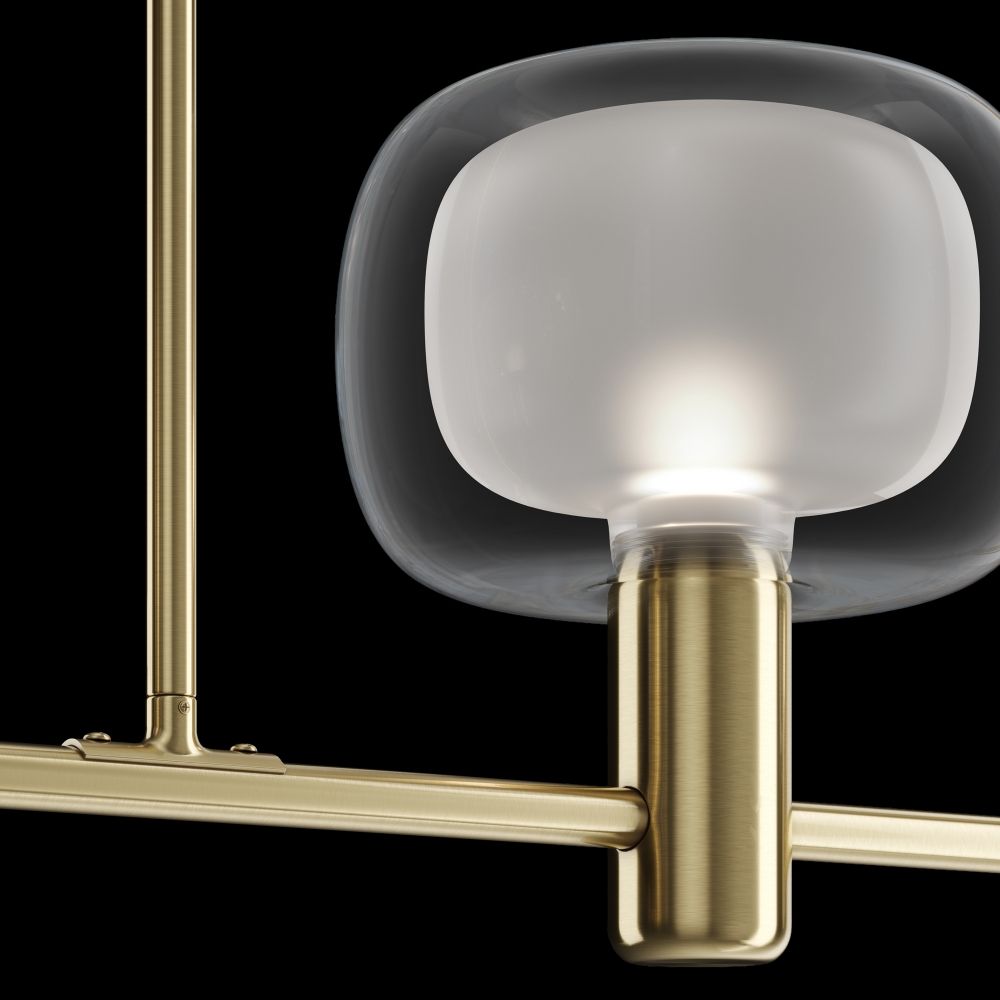 Lustra din Aluminiu si Sticla Auriu/Transparent cu 3 becuri E14 60W L104xH154cm Vision