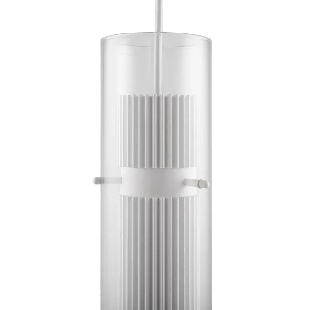 Pendul din Metal si Sticla Alb/Transparent H170xD8cm 50W Dynamics