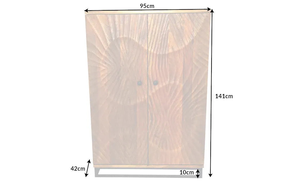 Dulap bar din Lemn de mango Maro si Metal Negru L95xH141cm SCORPION