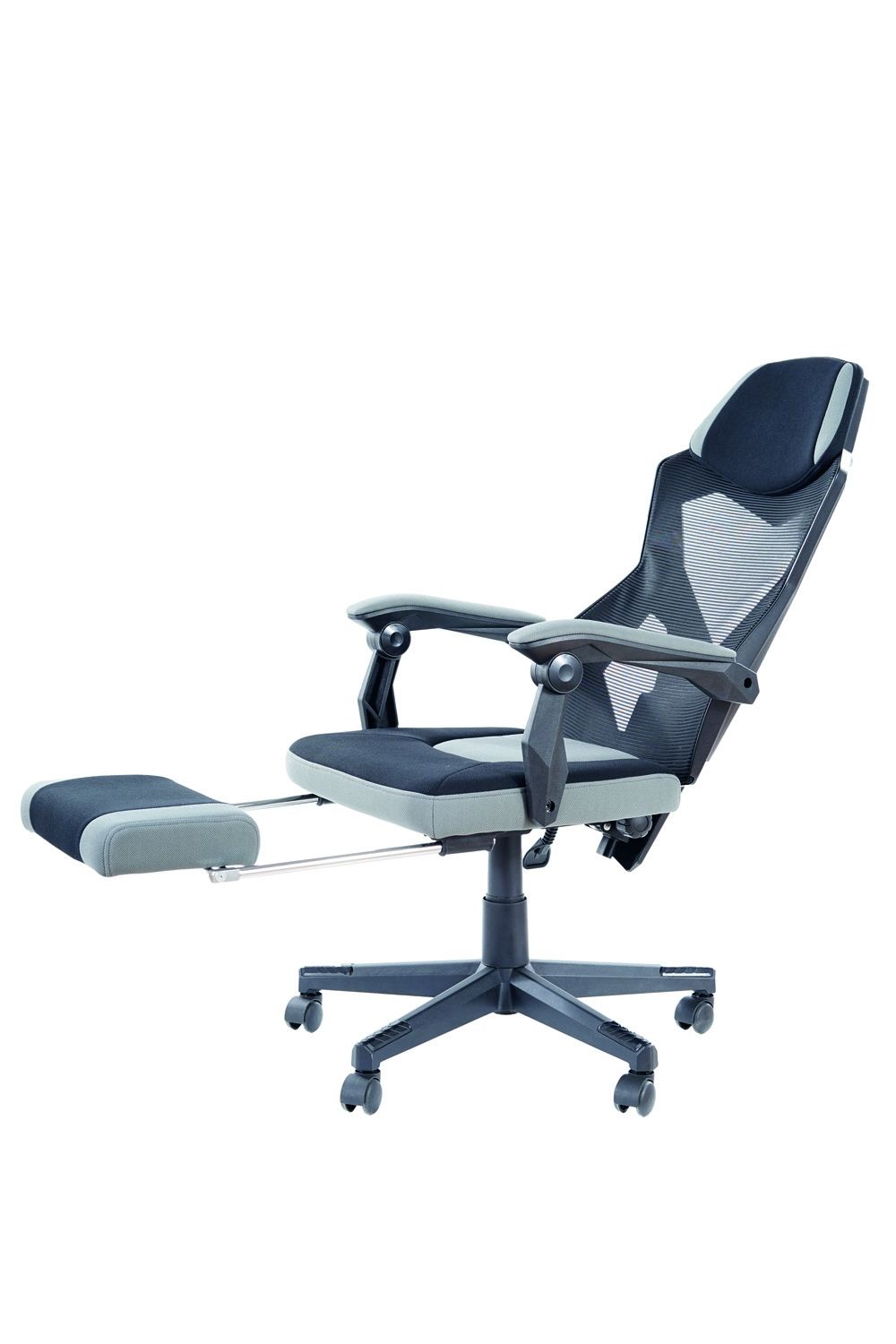 Scaun de birou reglabil din Material textil si Plastic Gri/Negru H108-120xL56xA48cm Q939