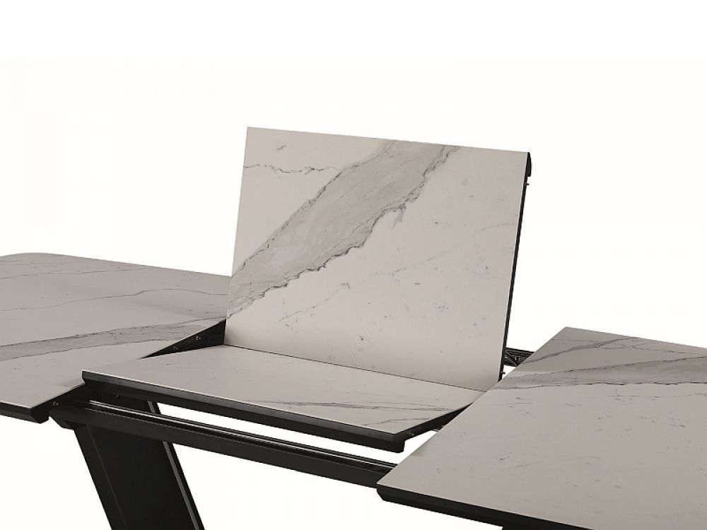 Masa extensibila dreptunghiulara din Ceramica Alb/Negru de 8-10 persoane L160/220x90cm Armani