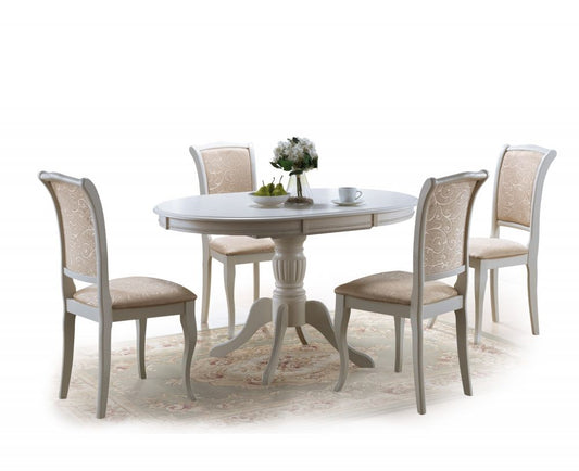 Masa ovala din MDF Alb de 4-6 persoane L141x106cm Olivia