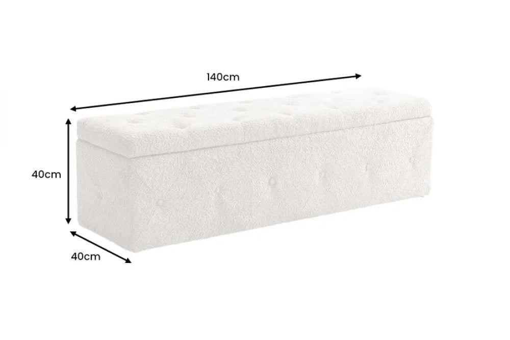 Bancheta cu spatiu de depozitare din Stofa boucle Grej H40xL140cm Extravagancia