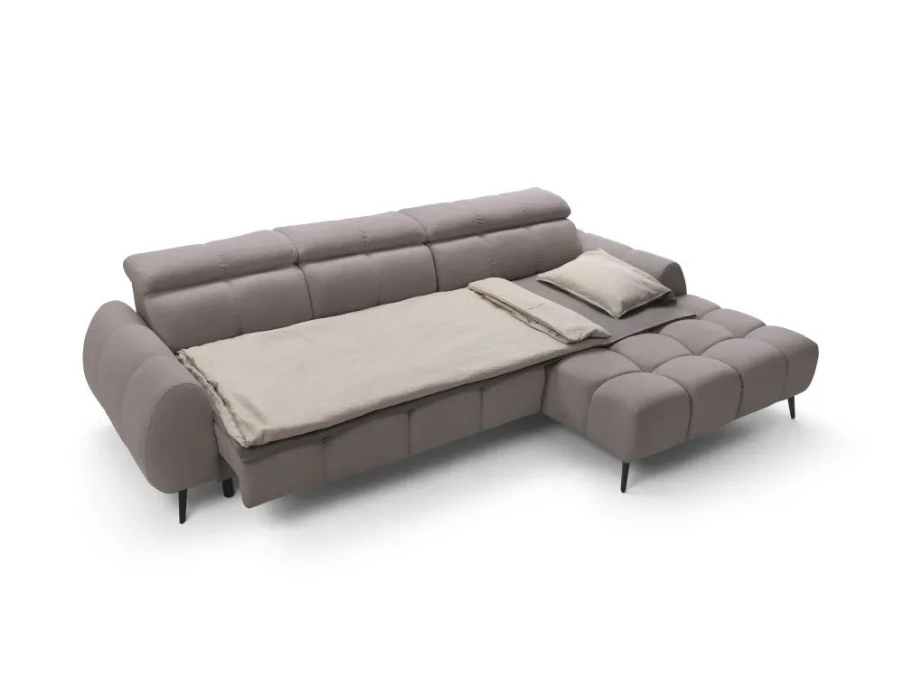 Coltar extensibil electric tapitat cu Catifea Bej Piano