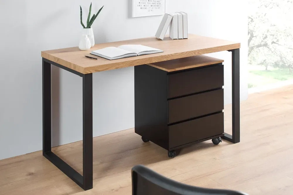 Birou din MDF Maro si Metal Negru L120xH75cm Oak