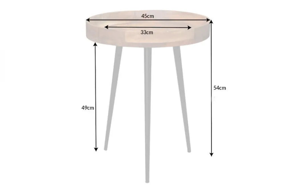 Masuta laterala din Lemn de mango Maro si Metal Negru D45xH54cm Pure